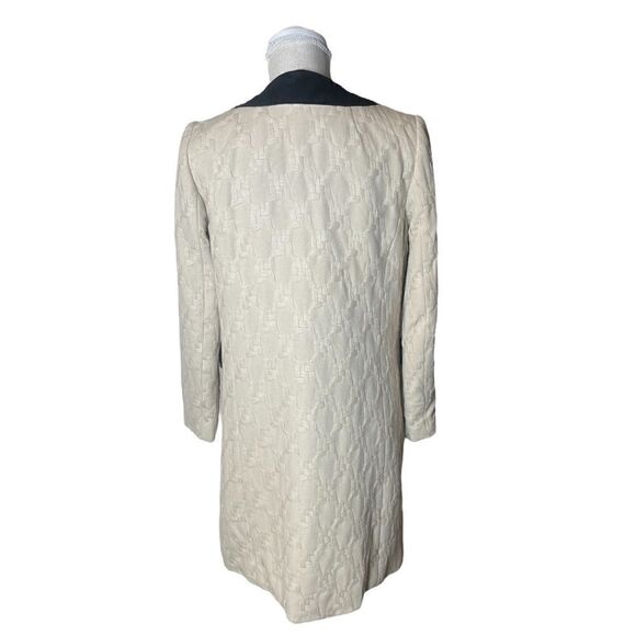 Milly Cream Vintage Style Basketweave Peacoat - Picture 7 of 15